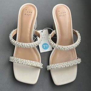 LAST ONE! Audra Pearl Mule Block Heels by A New Day 7.5